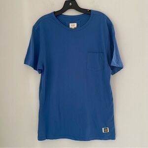 Ambig Men’s Short Sleeve Crew Neck Blue Cotton Basic Teeshirt size L